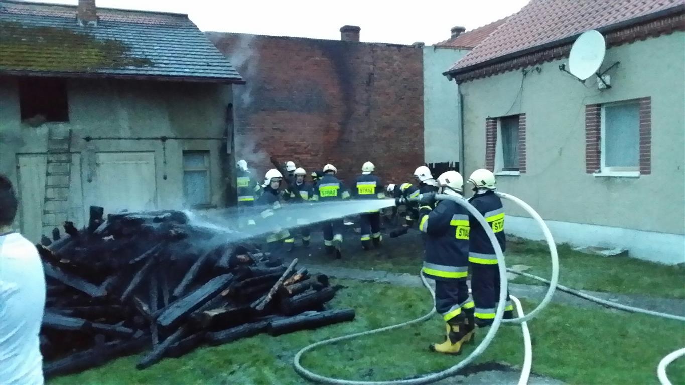 Pożar budynku gospodarczego w Gosławicach