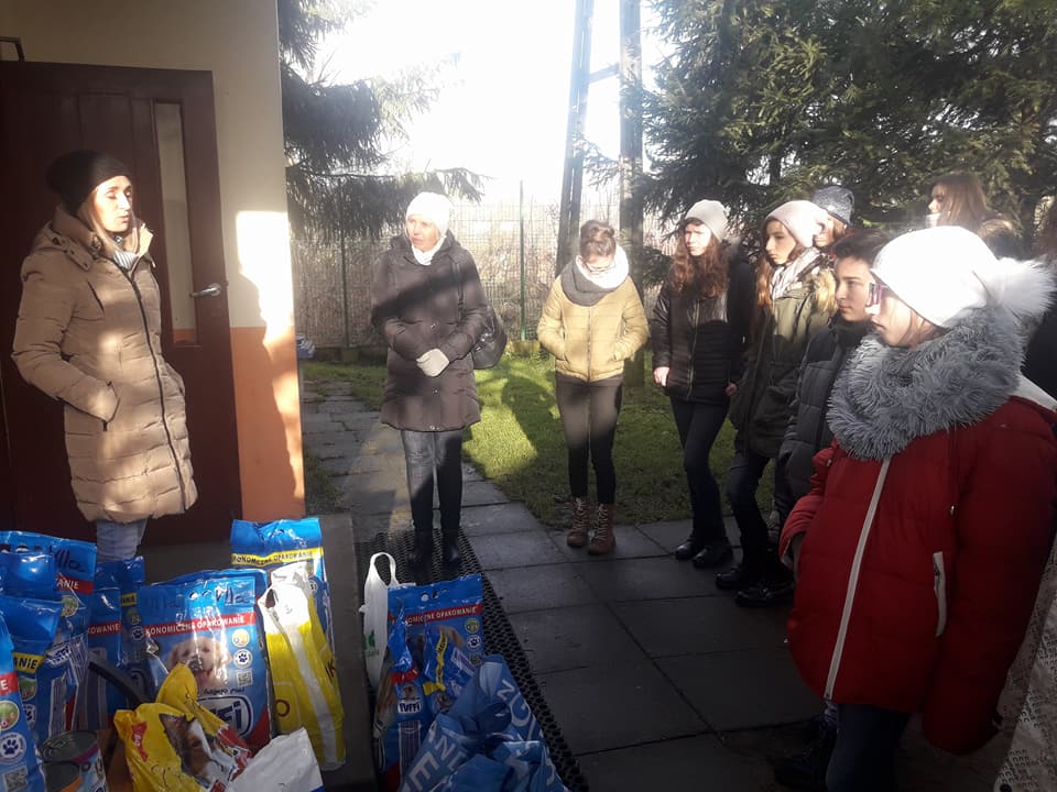 Uczniowie oleskiej “Jedynki” przekazali 200 kilogramów karmy dla bezdomnych zwierząt