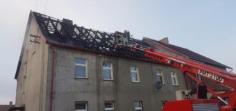 Pożar budynku mieszkalno-socjalnego w Ligocie Oleskiej