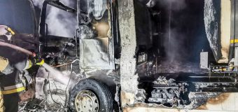 Pożar samochodu ciężarowego na drodze wojewódzkiej