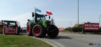 Strajk rolników w Oleśnie. Zablokowane rondo