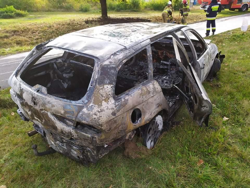 W miejscowości Łąka spłonął samochód