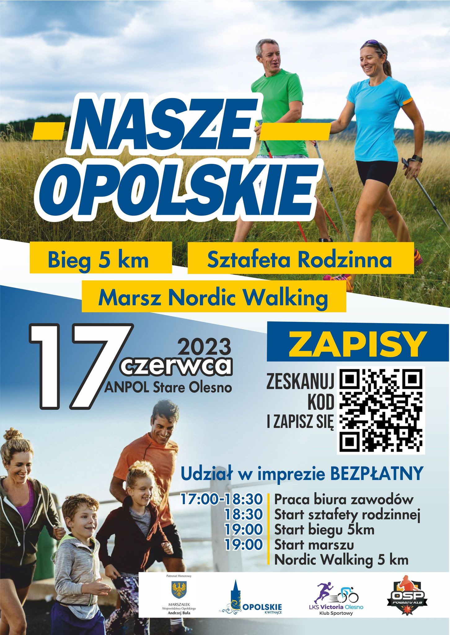 “Nasze Opolskie” – Sztafeta Rodzinna, Bieg 5 km, Marsz Nordic Walking- Stare Olesno